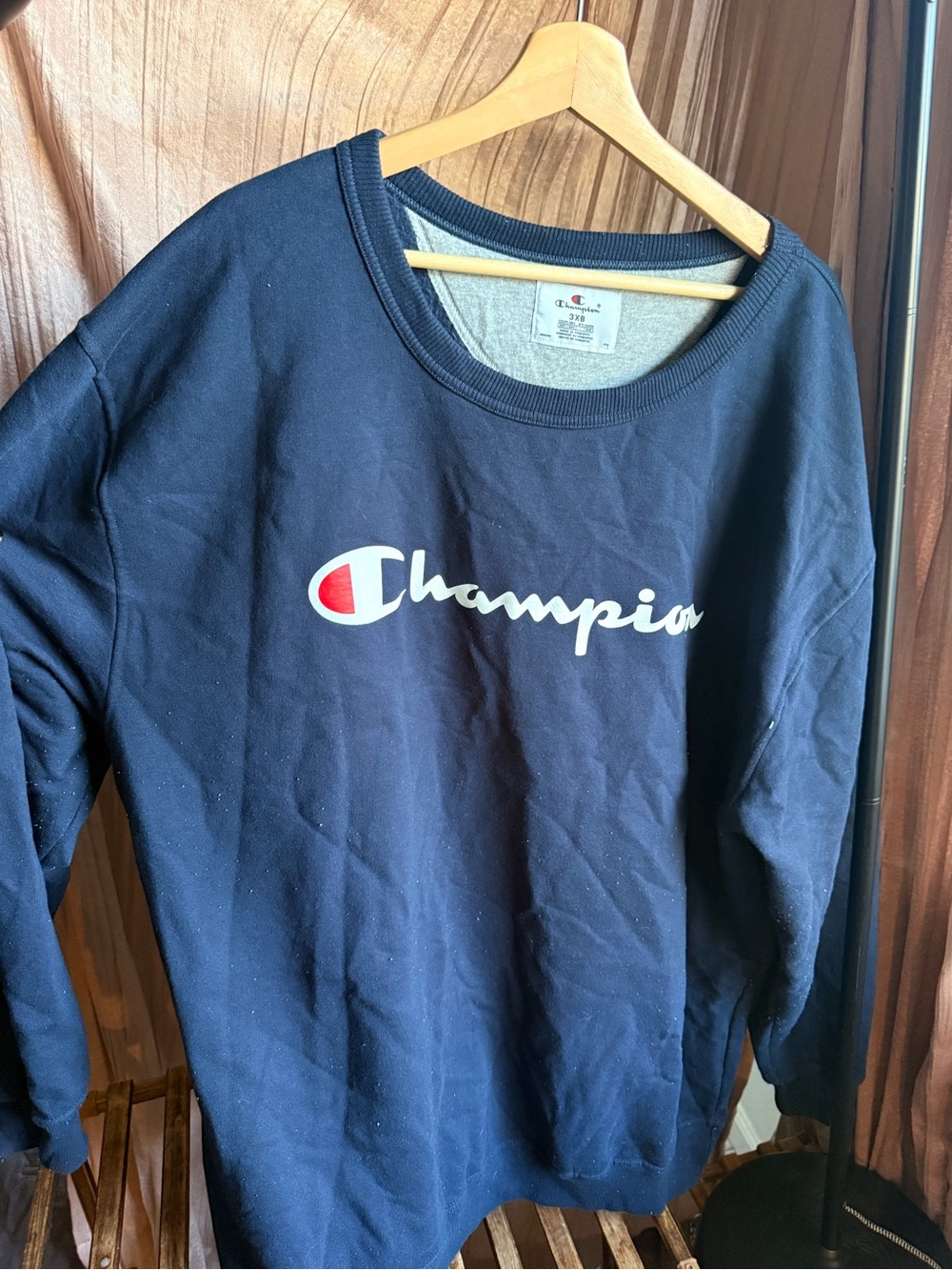 Champion Powerblend Fleece Crewneck Sweatshirt Navy Big & Tall Men's 3XB